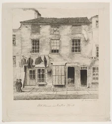 Altes Haus in der Rector Street aus Szenen des alten New York, 1870