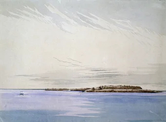 Altes Mackinaw mit dem französischen Fort, 1842