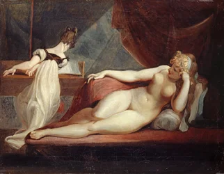 Liegender Akt und Frau am Klavier, 1799-1800