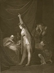Der Tod von Kardinal Beaufort, graviert von W. Bromley, Illustration aus David Humes 