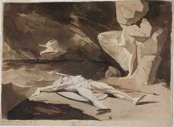 Thetis trauert um den Körper von Achilles