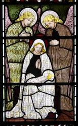 Engel, die Maria und das Jesuskind anbeten