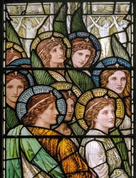 Bakewell, All Saints, Das Lamm Gottes, Anbetende Heilige, 1893