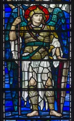 Buckland, St Mary, Lowndes & Drury, Henry Holiday, Der Erzengel St. Michael, 1918