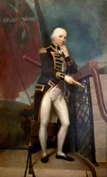 Porträt von Konteradmiral Cuthbert Collingwood, zweiter Befehlshaber von Horatio Nelson in der Schlacht von Trafalgar (1805)