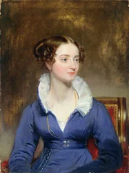 Junge Frau in einem blauen Kleid, ca. 1825