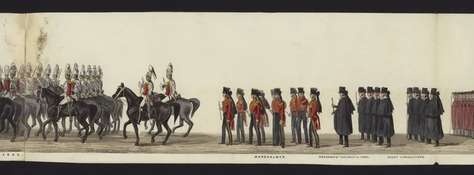 Teil der Panoramansicht des gesamten Trauerzugs von Arthur, Herzog von Wellington