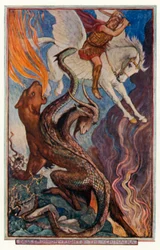 Bellerophon kämpft gegen die Chimäre