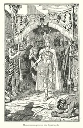 Montezuma begrüßt die Spanier
