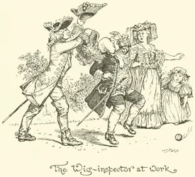 Der Perückeninspektor bei der Arbeit
