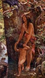 Das Mädchen badete ihn jeden Morgen im Teich