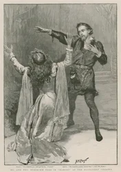 Mr und Mrs Beerbohm Tree in Hamlet im Haymarket Theatre (Gravur)