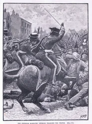 Das Peterloo-Massaker: Husaren greifen das Volk an, 1819