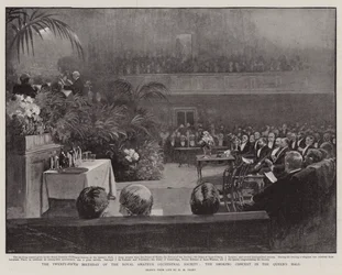 Der fünfundzwanzigste Geburtstag der Royal Amateur Orchestral Society, das Raucherkonzert in der Queen