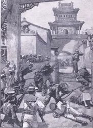 Der Krieg in China: Die Kämpfe in Tientsin, Illustration aus Cassells Geschichte Englands, 1900er Jahre