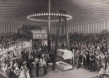 Zeremonie der Grundsteinlegung der neuen Royal Exchange durch Albert, Prinzgemahl, Stadt London