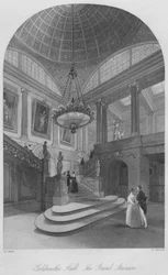 Goldsmiths Hall. Die große Treppe, um 1841