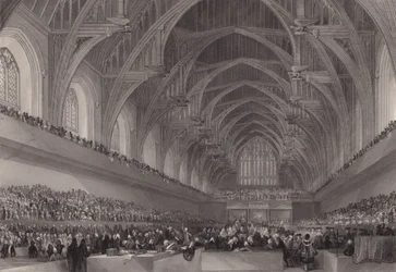 Prozess gegen Warren Hastings, Generalgouverneur von Bengalen, in der Westminster Hall, London