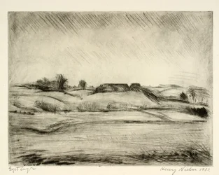 Offene Landschaft mit Bauernhof