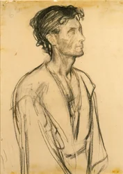 Studie für Jünger, der am Grab kniet