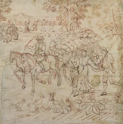 Landschaft mit heimkehrenden Erntearbeitern, ca. 1595-1605