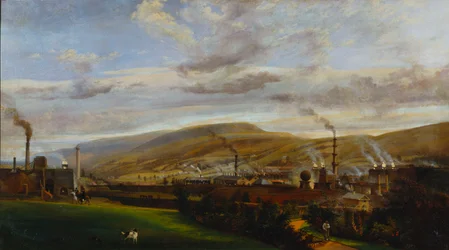 Industrielandschaft in Südwales, um 1825