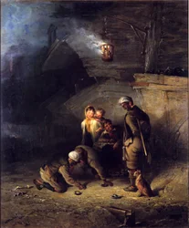 Bergleute beim Quoits-Spiel