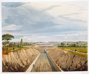 In der Nähe von Liverpool, Blick Richtung Manchester, Liverpool und Manchester Railway, 1833