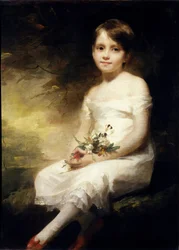 Porträt von Nancy Graham oder kleines Mädchen mit Blumen