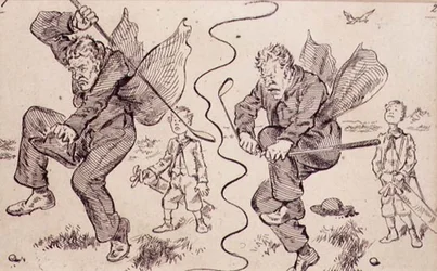 Frustration auf dem Golfplatz, Illustration aus dem 