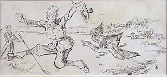 Der angegriffene Golfer, Illustration aus dem 