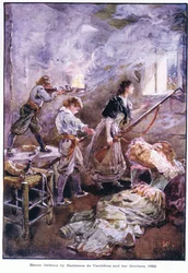 Heroische Verteidigung durch Madeleine de Vercheres und ihre Brüder 1692, ca. 1920