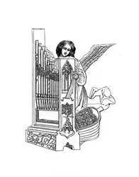 Engel und Orgel, frühes 16. Jahrhundert, 1843