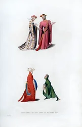 Hofdress, 14. Jahrhundert, 1843