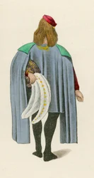 Figur 2 aus dem Roman der Rose, ca. 1480, im British Museum, Harl M S 4425