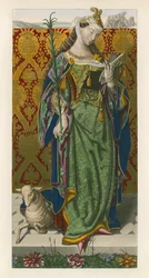 Heilige Agnes, um 1520, nach einem Bild von Lucas van Leyden