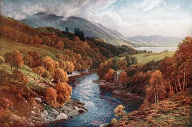 Fluss Awe fließt zum Loch Etive, Argyllshire