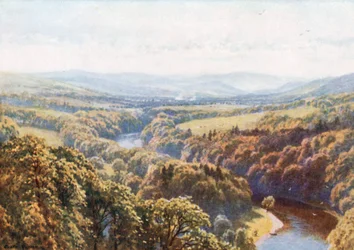 Scotts Lieblingsblick von Bemerside Hill, Roxburghshire