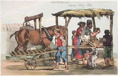 Ziegelherstellung, veröffentlicht von Thomas Mclean of Haymarket, 1824