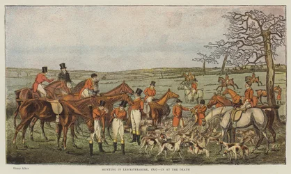 Jagd in Leicestershire, 1827, beim Tod (Chromolithographie)