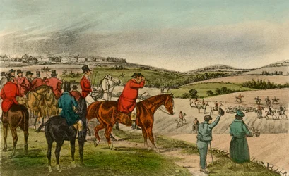 Mr. Jorrocks telegrafiert den Fuchs, 1838