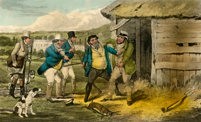 Squire Cheatums Wildhüter greift den Mörder von Old Tom an, 1838