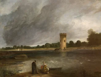 Tabley-See und Turm, der Sitz von Sir John Leicester, Bt
