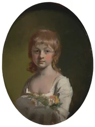 Mädchen mit einem Blumenstrauß