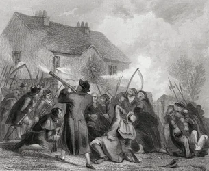 Angriff auf die Polizei durch das Volk unter Smith O