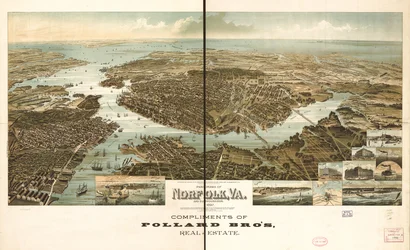 Panorama von Norfolk und Umgebung 1892
