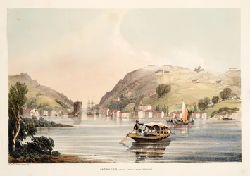 Stellung von Lord John Hay bei Passages, aus „Skizzen der Landschaft in den baskischen Provinzen Spaniens, mit einer Auswahl nationaler Musik“, veröffentlicht 1838