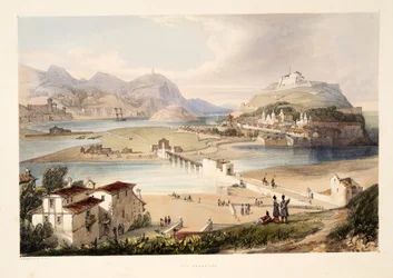 San Sebastián, aus „Skizzen der Landschaft in den baskischen Provinzen Spaniens, mit einer Auswahl nationaler Musik“, veröffentlicht 1838