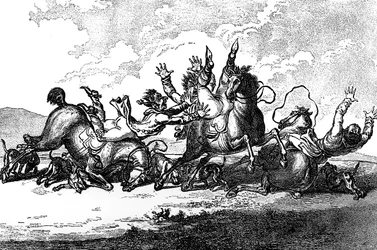 Hunde werfen ab, 1800