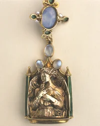 Detail des doppelseitigen Anhängers, ca. 1907-10 (Mischtechnik)